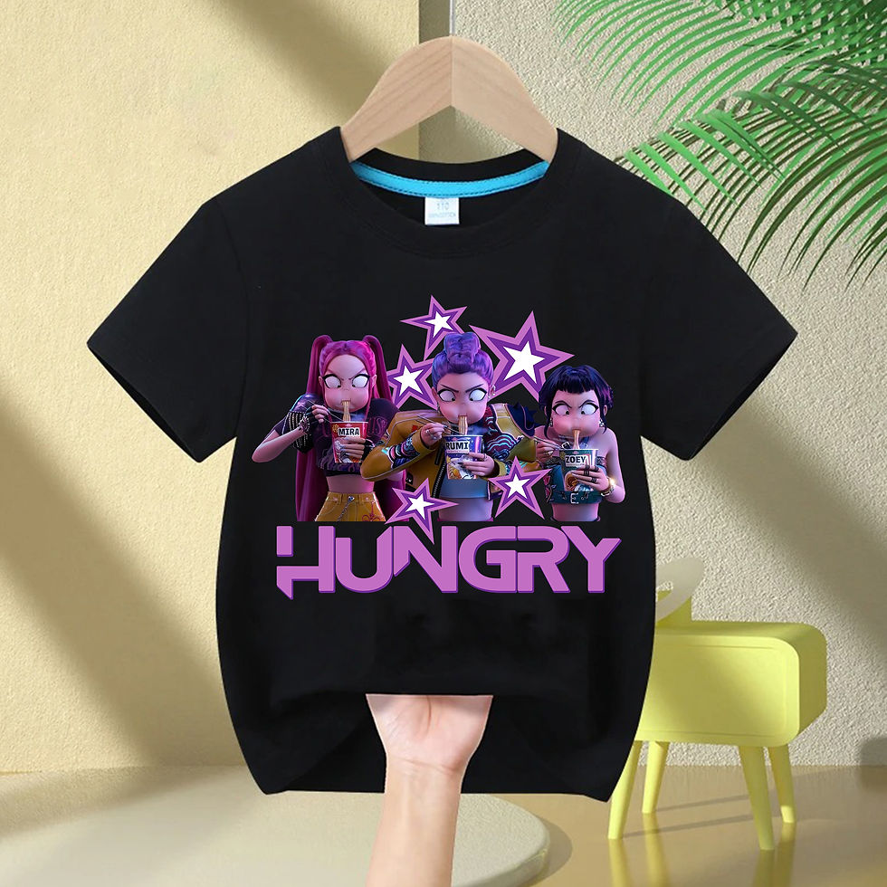 الصورة المصغرة: Kids T-Shirt KPop Demon Hunter Cotton Fashion Casual Top 2025 Movie Crew Neck Ca