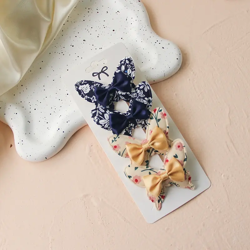 Thumbnail: 4Pcs/set Girls Butterfly Hair Clips BB Clips Baby New Handmade Women Hairpin Bar