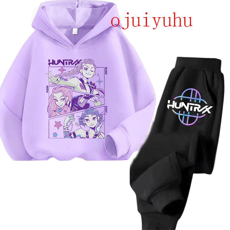 الصورة المصغرة: Sets Children Hoodies Kpop Demon Hunters Kawaii Pullover Sweatshirt Anime Trucks