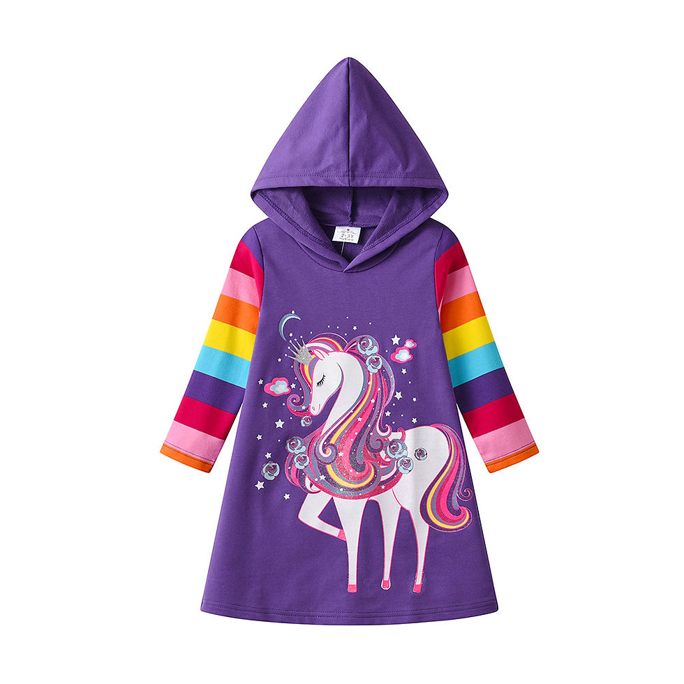 VIKITA Girls Hoodies Dress Kids Autumn Winter Long Sleeve Thick Dress Girls Lico