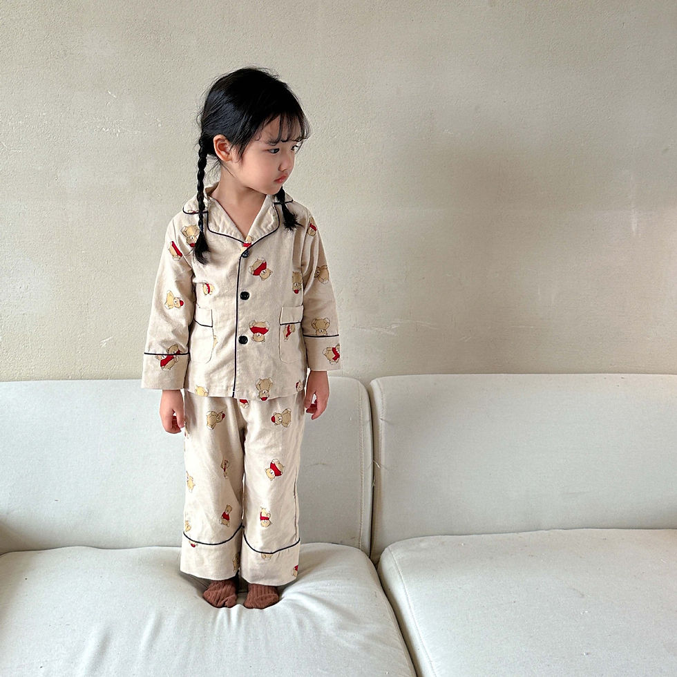 Thumbnail: Cartoon Bear Kids Pajama Sets Children's Clothing Cotton Pajama Set for Boys Gir
