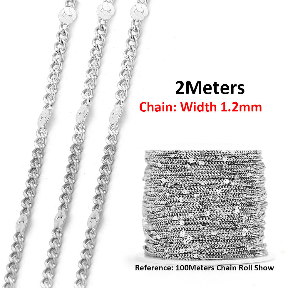 Thumbnail: No Fade 2Meters Stainless Steel Chains for Jewelry Making DIY Necklace Bracelet 