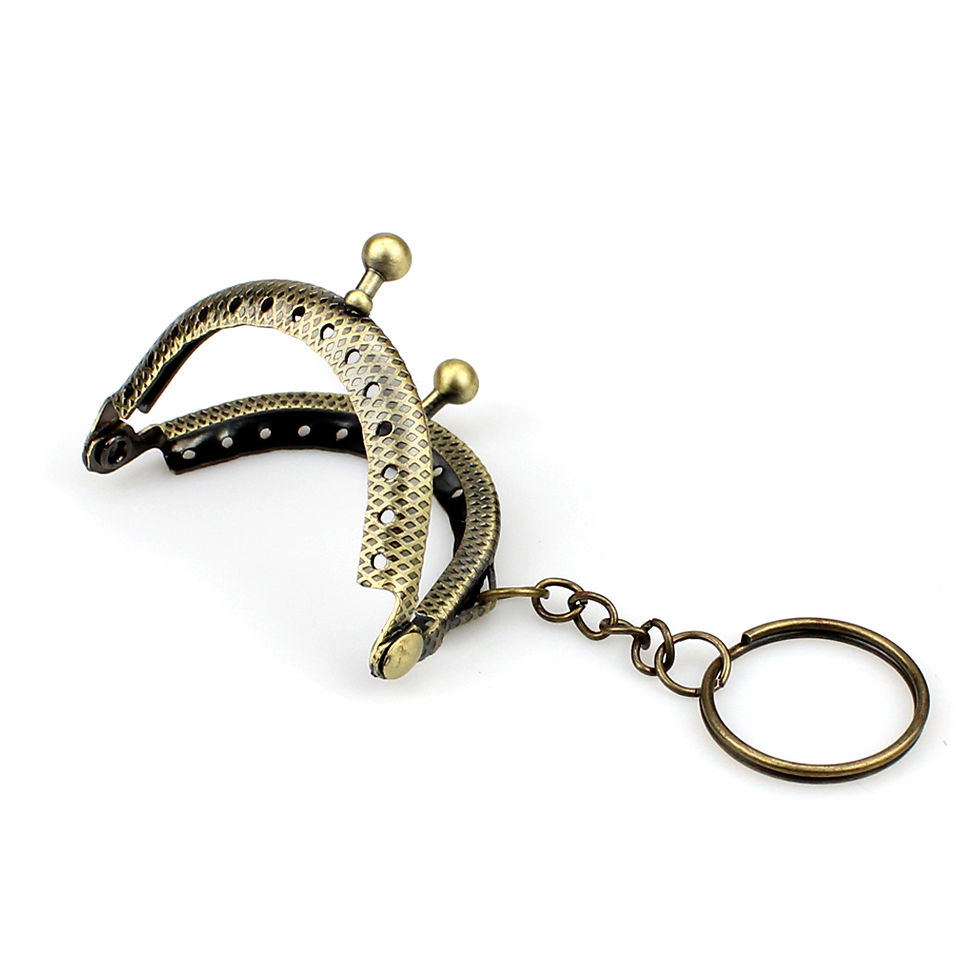 الصورة المصغرة: 10Pcs 5CM Metal Coin Purse Frame For Bag With Key Ring Hardware Kiss Clasp To Th