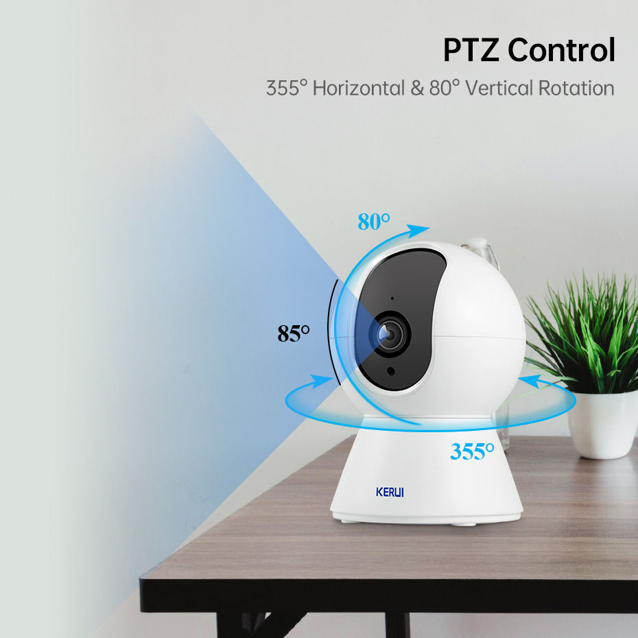 الصورة المصغرة: KERUI 5MP 4K Tuya Smart Mini WiFi IP Camera Indoor Wireless Home Security AI Hum