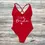 Thumbnail: S-3XL Pink Print Team Bride One-Piece Swimsuit Sexy Padded Squad Women Swimwear 