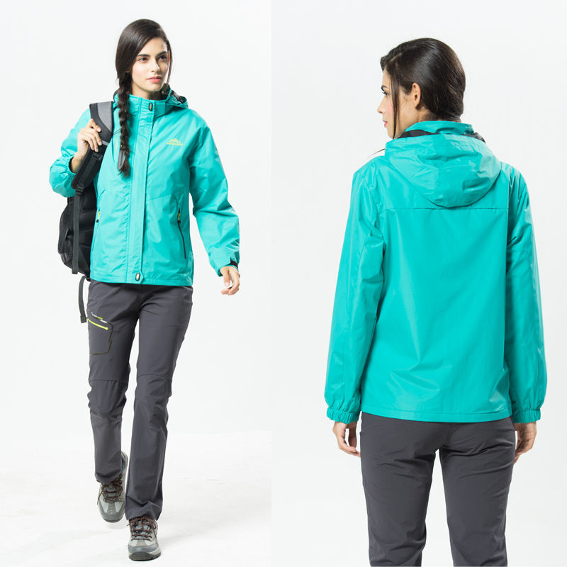 Thumbnail: Women's Waterproof Hiking Jacket Windproof Windbreaker Camping Hunting Running T