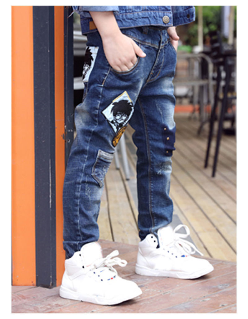 الصورة المصغرة: IENENS Fashion Boys  Jeans Spring Autumn Long Pants Young Boy Straight Denim Tro