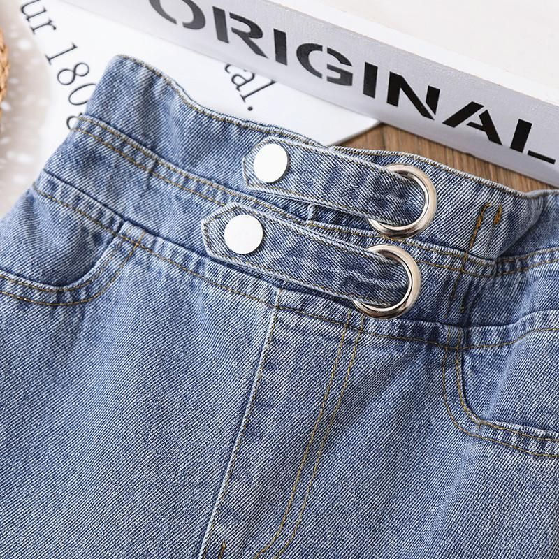 الصورة المصغرة: Girls' Wide-Leg Jeans Versatile Style 2025 Fashionable Big Kids Leisure Pants Sp