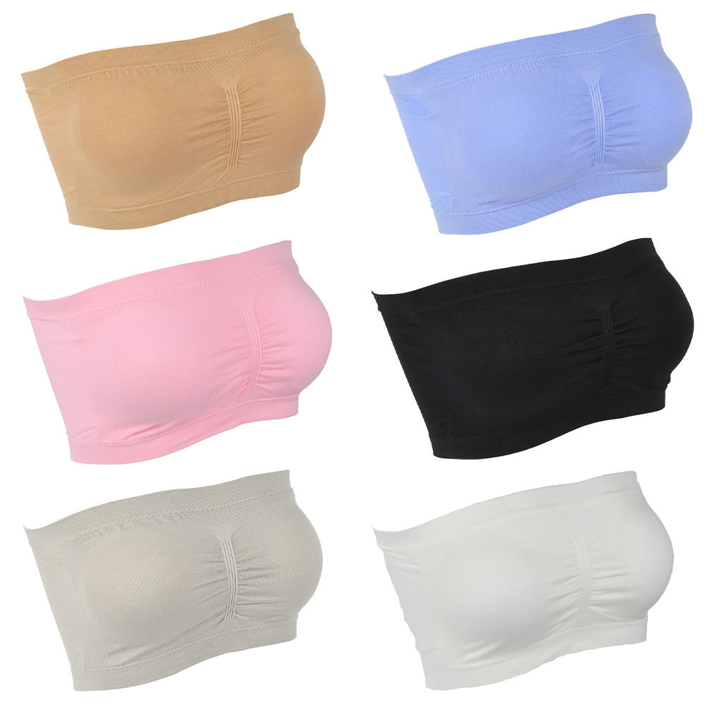 Ladies Bandeau Boob Women Sexy Strapless Crop Top Tube Brassiere Summer Chest Wr