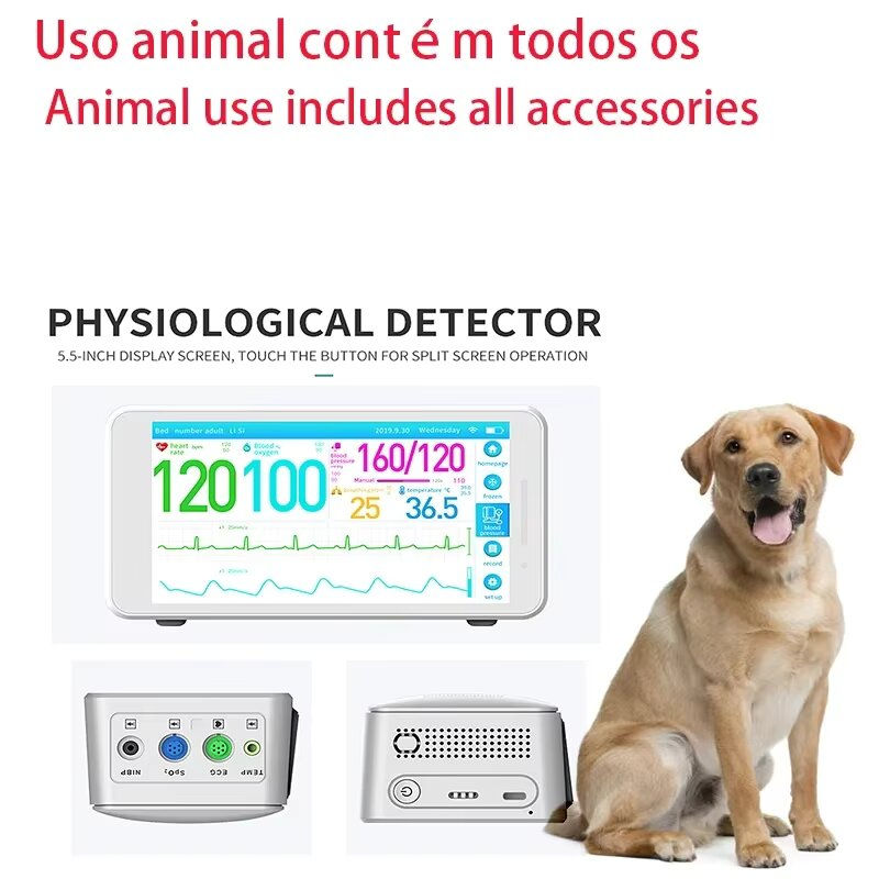 Thumbnail: 7/ 8/10 inch screen human/Vet use  portable 6-parameter monitor ECG/NIBP/PR/SPO2