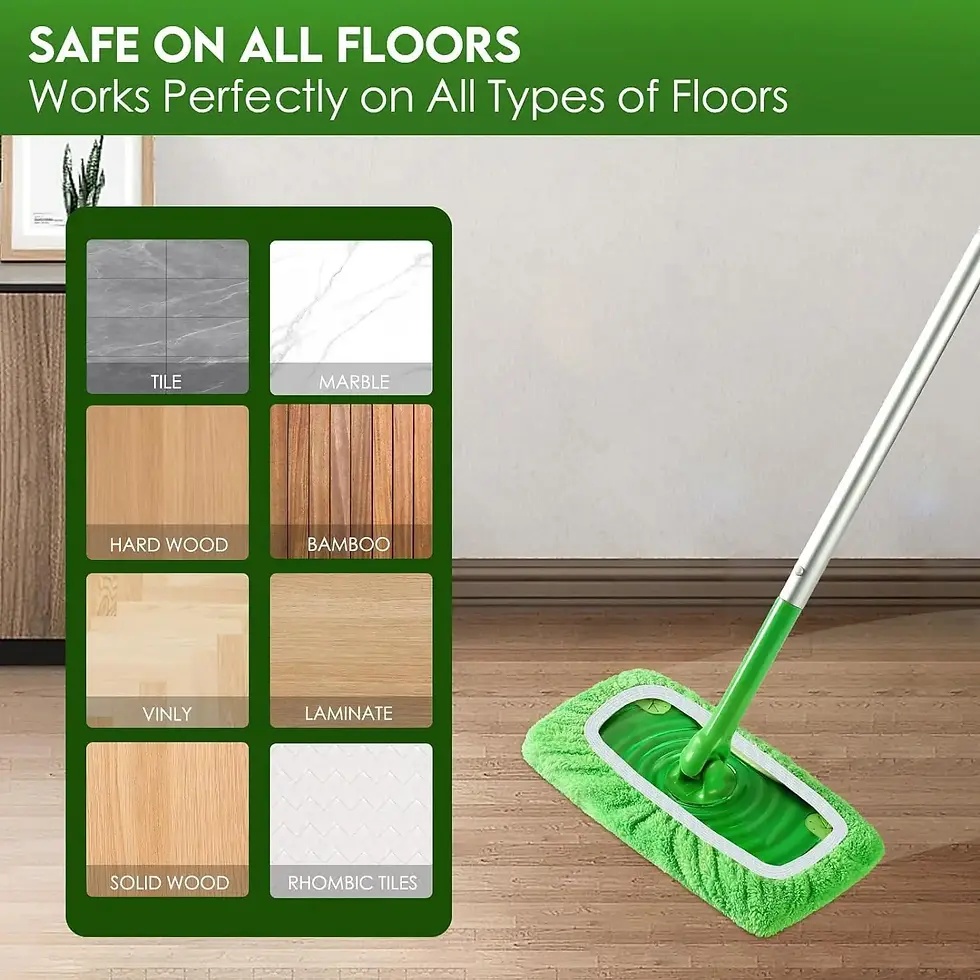 الصورة المصغرة: Sweeper Wet & Dry Cleaning Cloths Reusable Microfiber Mop Pads Green Furniture F