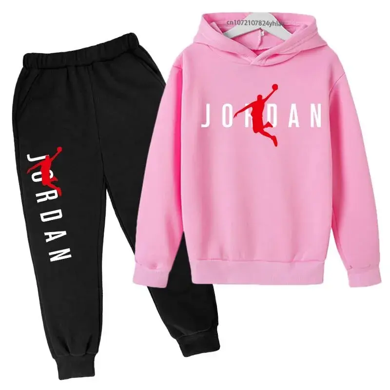 الصورة المصغرة: Kids Leisure Letter Print 2pcs Hoodie+Pants Tracksuits 3-13 Years Boys Girls Spr