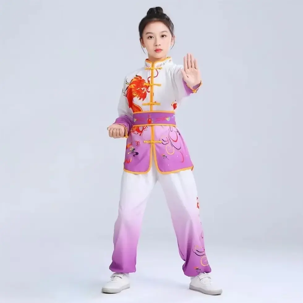 الصورة المصغرة: Children's Clothing Wushu Kids Clothes Boy Girl Suit Uniform Baby Stage Children