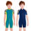 Thumbnail: One-Piece Quick Drying Summer Boys Swimwear Children Swimsuits Kid Short Sleeve 