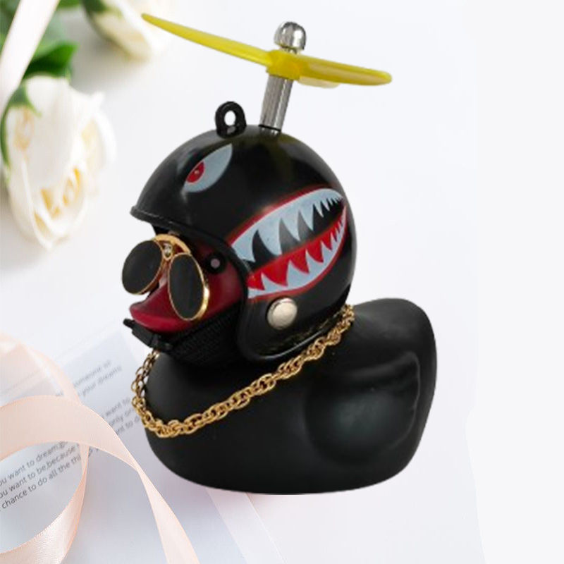 Thumbnail: Car Duck With Helmet Broken Wind Pendant Small Yellow Duck Road Bike Motor Helme