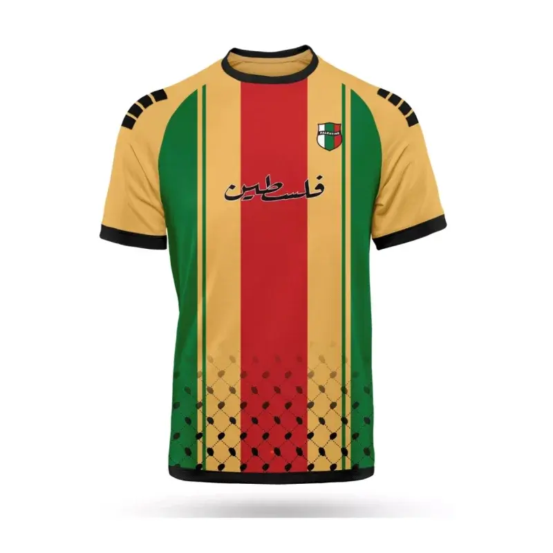 الصورة المصغرة: Fashion Palestine Flag Football T Shirts Summer Casual 3D Printed Mens Sports Je