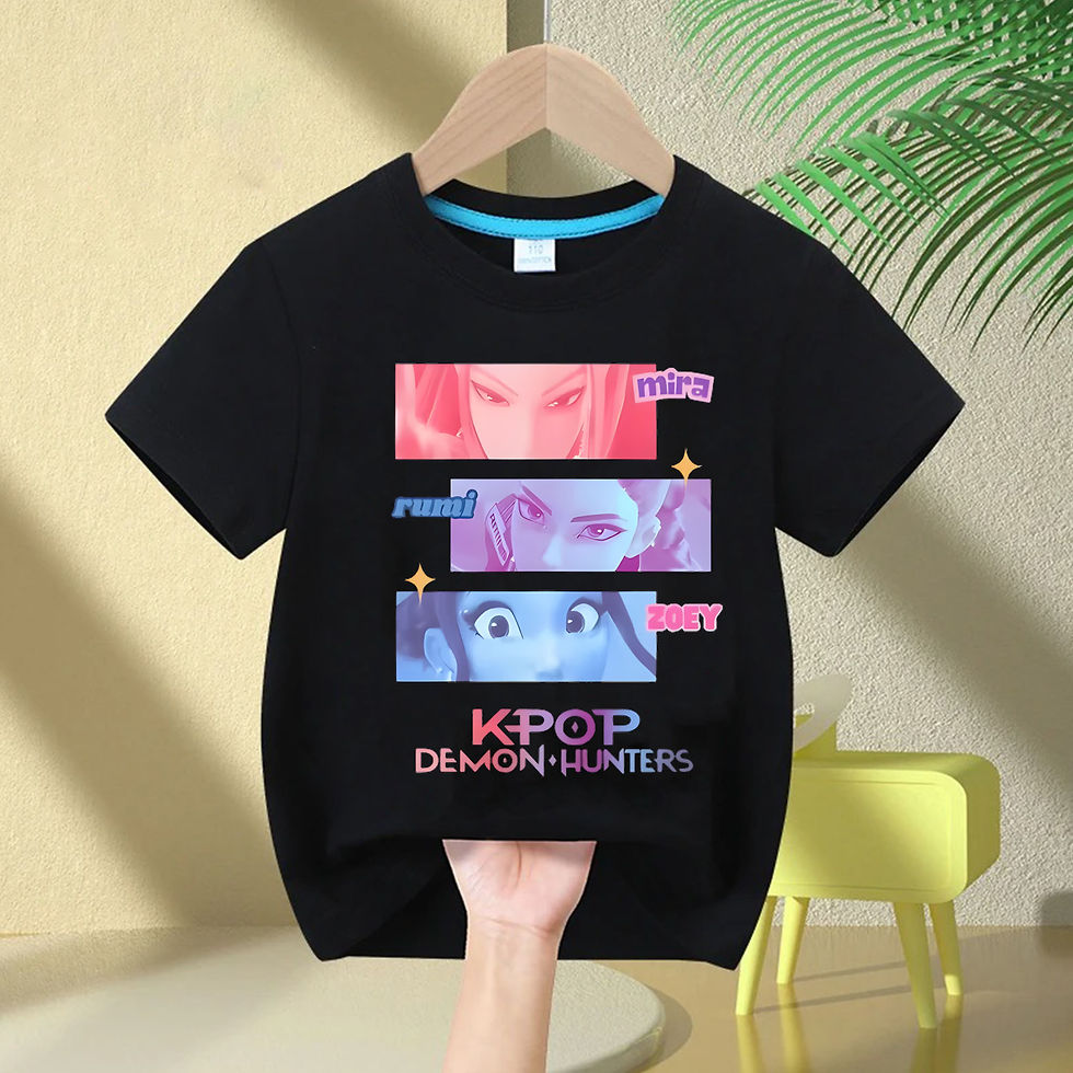 الصورة المصغرة: Anime Kpop Demon Hunters Saja Boys T-shirts Children Summer Casual Short Sleeve 