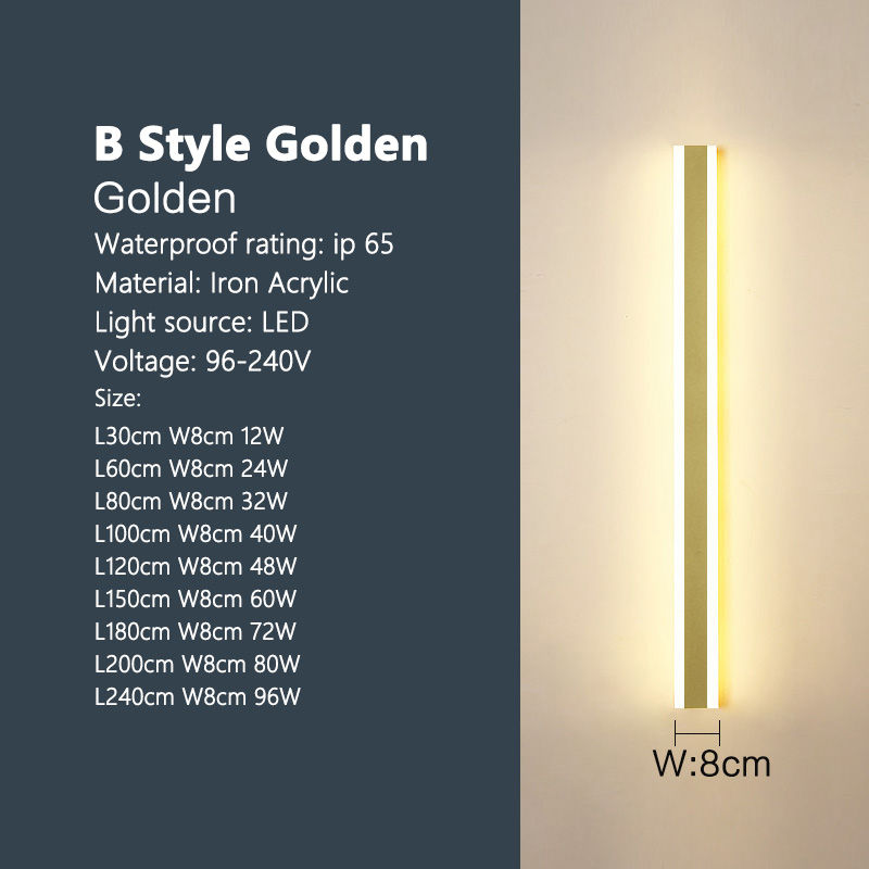الصورة المصغرة: Outdoor waterproof wall lamp LED  strip background wall lamp stair garden lamp l