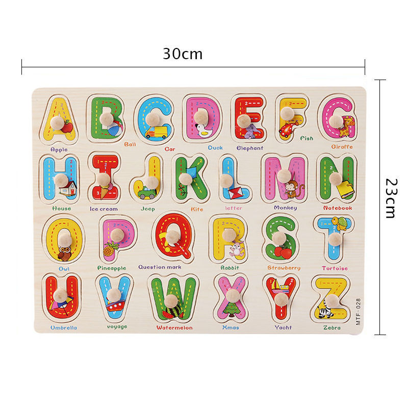 الصورة المصغرة: Montessori Baby Toys Wooden Peg Puzzles Hand Grab Boards Toys Tangram Jigsaw Car