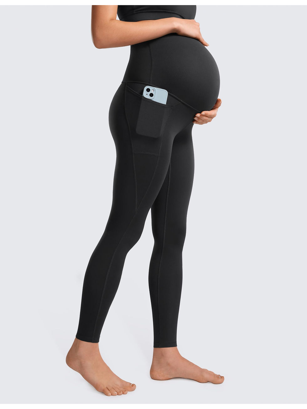 Thumbnail: Maternity Pants Maternity Activewear Jogger Track Cuff Sweatpants Over The Belly