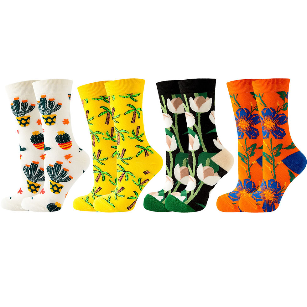 الصورة المصغرة: 4 Pairs New Fashion Colorful Funny Happy Casual Women Socks Dress Harajuku Cute 