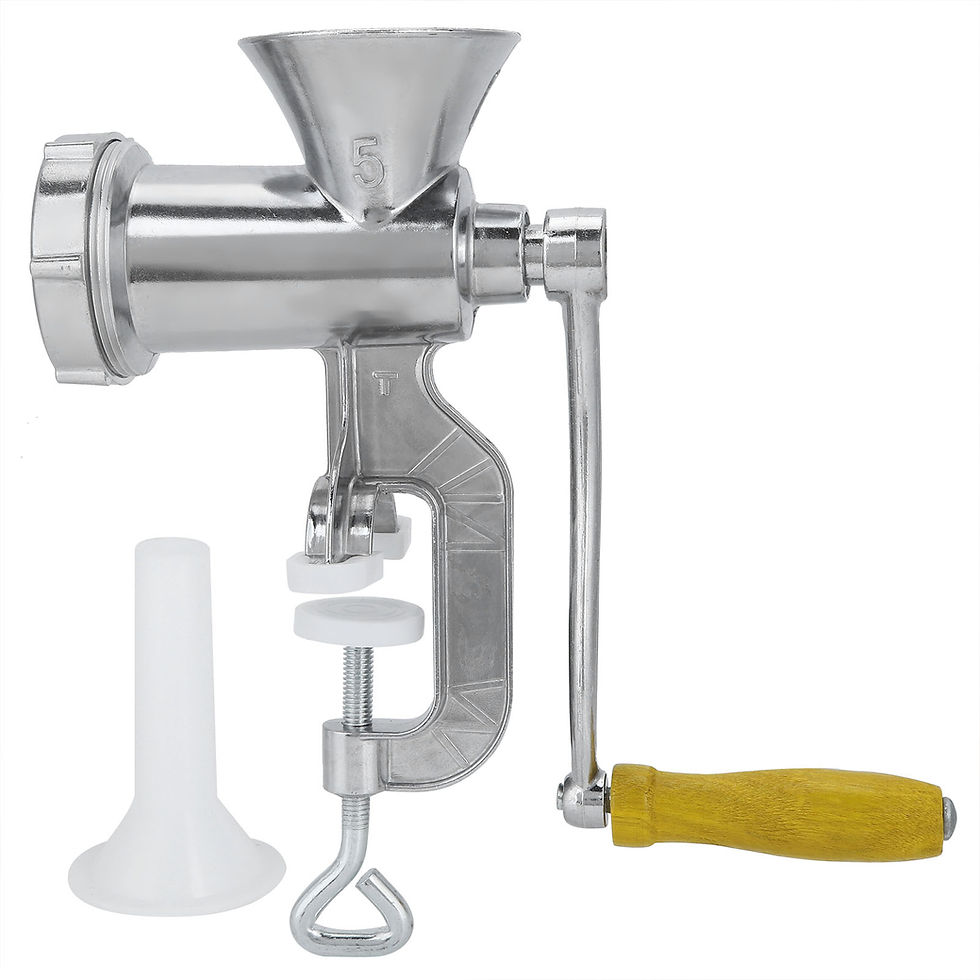 Thumbnail: Manual Meat Grinder Silver Aluminum Alloy Powerful Home Sausage Kitchen Applianc