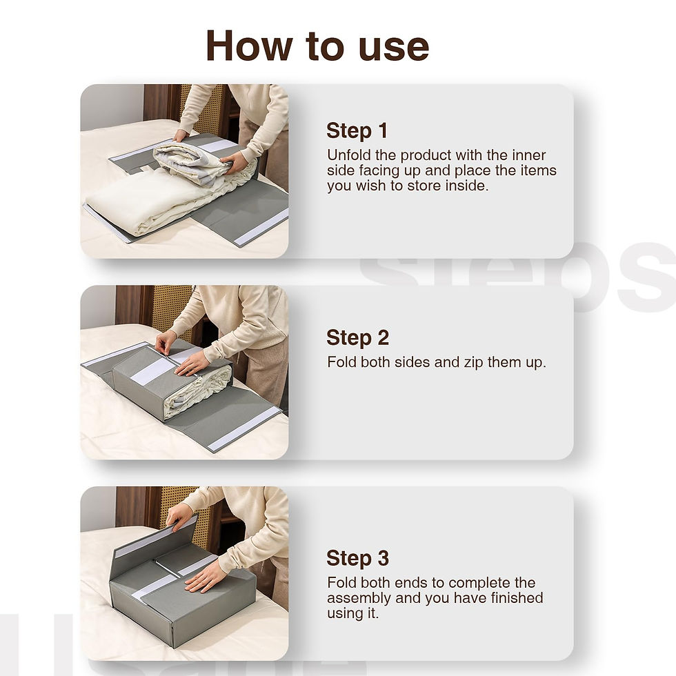 Thumbnail: Foldable Bedding Storage Set Bed Sheet Organizers Closet Storage Clear Windows F