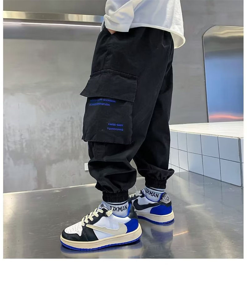 الصورة المصغرة: 2025 New Boys Cargo Pants Spring Autumn Casual Long Style Trousers Kids Joggers 