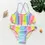 Thumbnail: Baby Girls Swimsuit Two Piece Mermaid Fish Scale Leopard Print Children's Swimwe