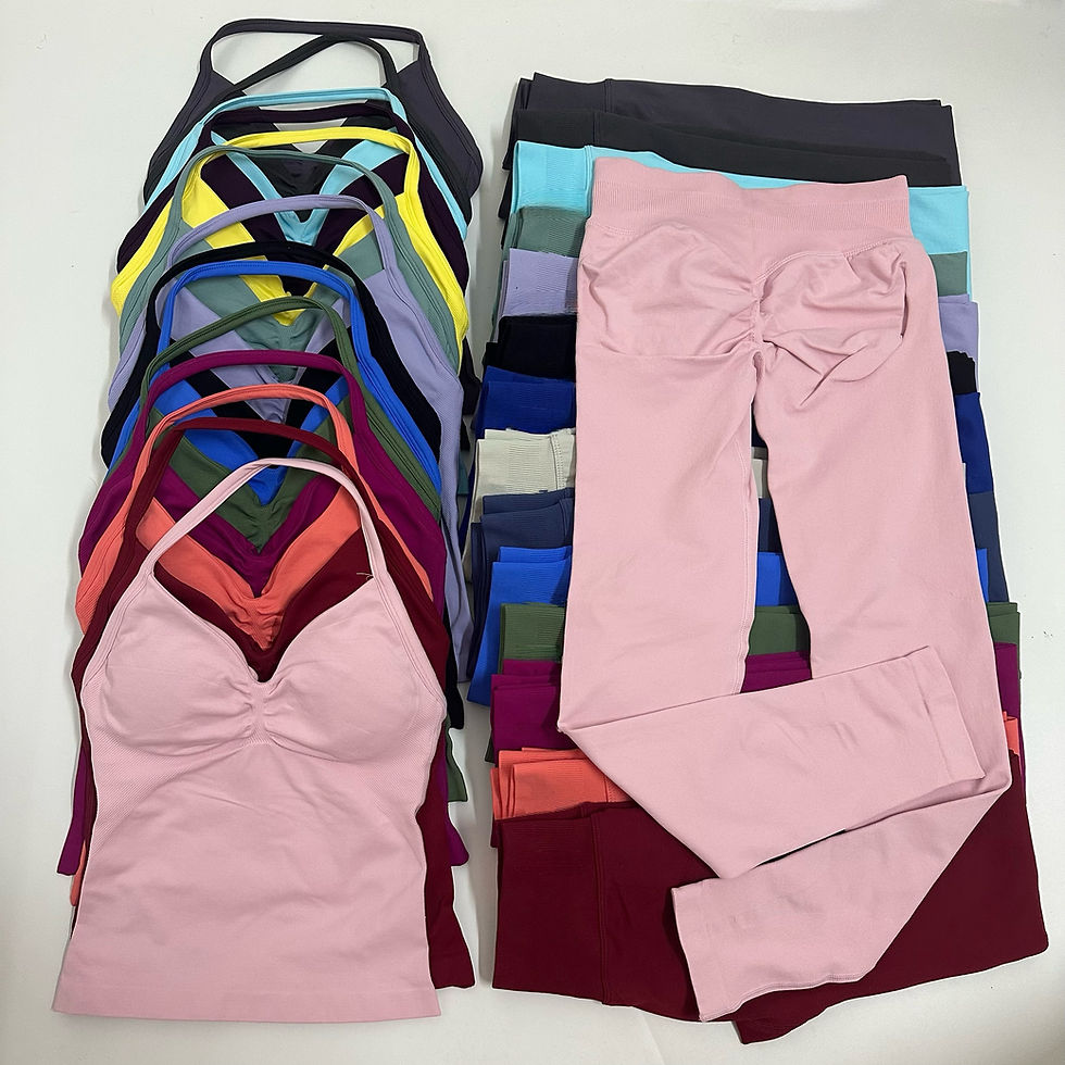 No Logo 2 Pieces Set Yoga Leggings Set Women Backless Tank Tops High Waist Scrun