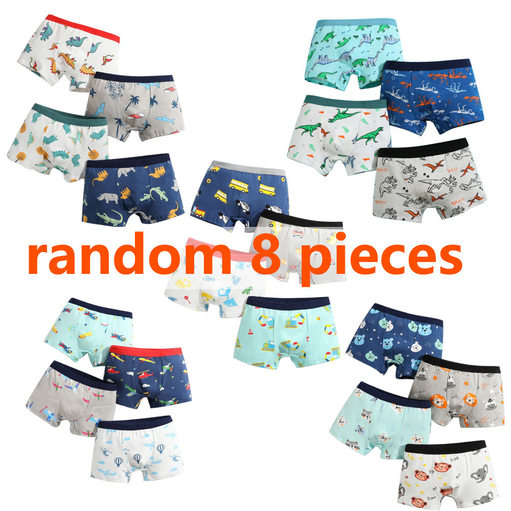 1/4/8 pcs Boys Boxer Sets Briefs Kids Cotton Underwear Baby Underpants Teenager