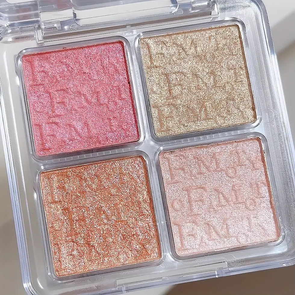 الصورة المصغرة: 4 Color Face Highlighter Palette Illuminator Palette Natural Glow Waterproof Gli