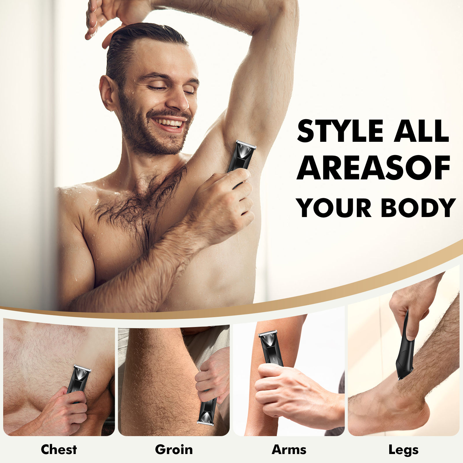 Sweker Ball Trimmer for Men 2 in 1 Body Hair Groomer and Groin Hair Shaver With