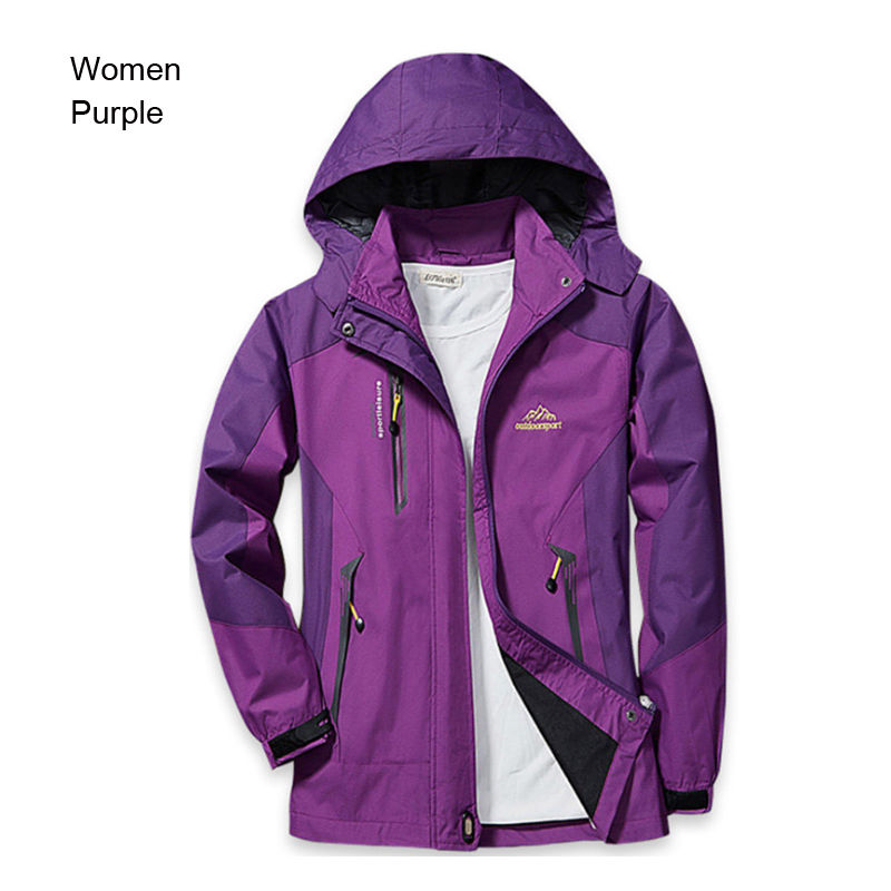 الصورة المصغرة: Women Autumn Trekking Jacket Outdoor Hiking Rain Coat Windbreaker Waterproof Hoo