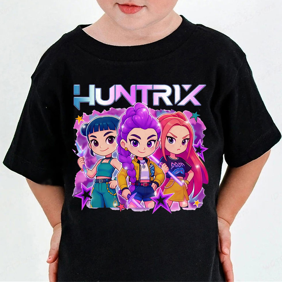Huntrix Kpop Demon Hunters T-Shirt for Boys Girls Fans Gift Summer Crew Neck Sho