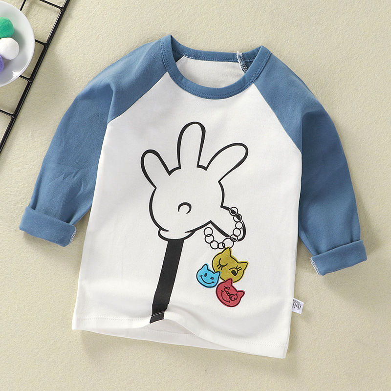 الصورة المصغرة: Cartoon Kids Long Sleeve Tops Cute  Dinosaur Children T-shirt Spring Autumn Cott