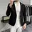 Thumbnail: Men's Deerskin Fleece Jacket Suit Coat Blazer Men's Business Leisure Slim Fit Br