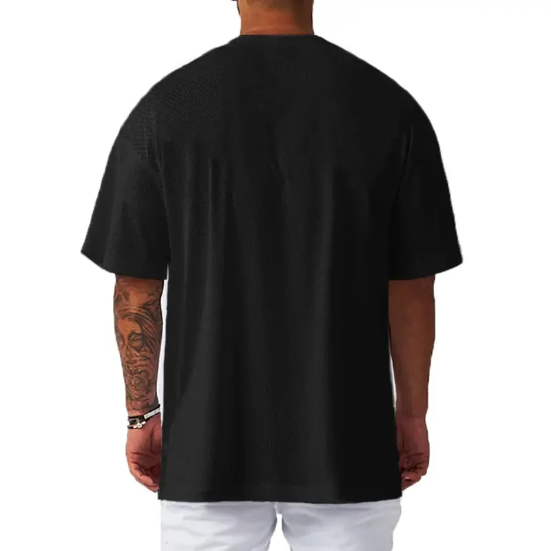 Thumbnail: Oversized Loose Mesh Quick Dry Running T-Shirts Mens Gym Bodybuilding Fitness Sh