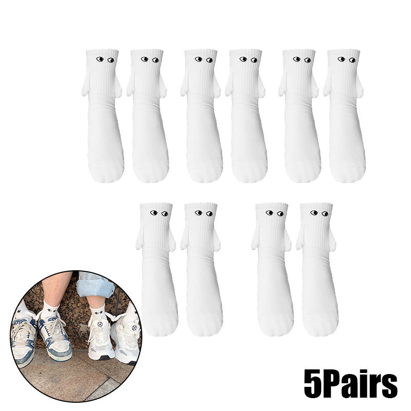 الصورة المصغرة: 10Pairs Magnetic socks with hands for men and women  black and white funny and c