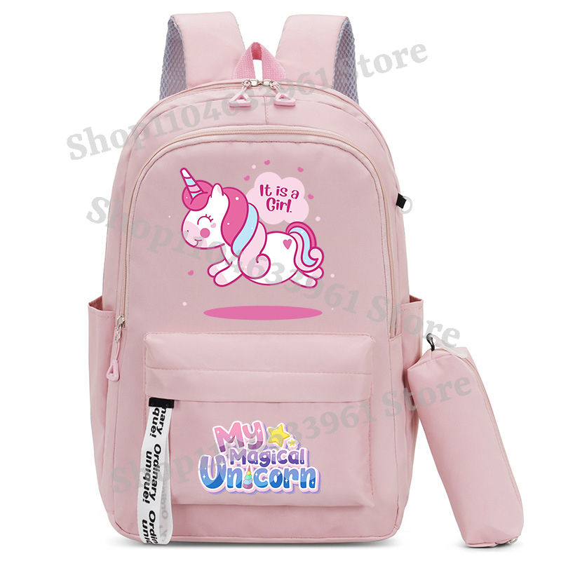 Thumbnail: My Little Ponys Backpack Pencil Case Unicorn Kawaii Schoolbag Pen Pouch Cartoon 
