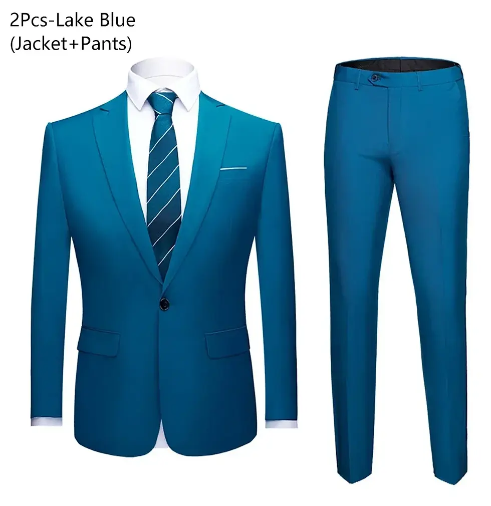 Thumbnail: Wedding Suit For Men Set Elegant Blazers Groom's Formal 3 Pieces Full Jackets Ve