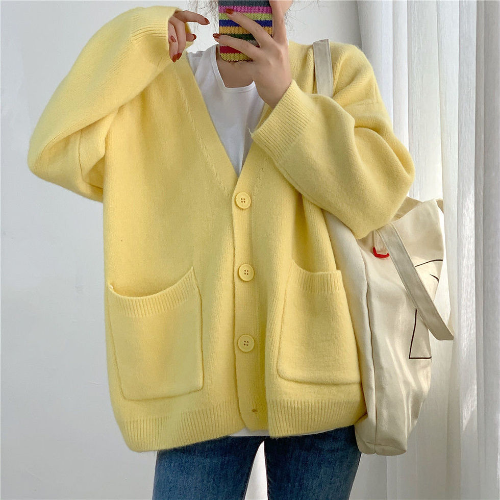 الصورة المصغرة: Winter Button Knitted Top for Women Purple V-neck Blue Ladies Sweaters Cardigan 