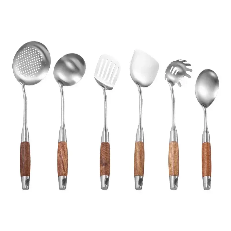 Thumbnail: 1 Pc Kitchen Utensil 304 Stainless Steel Cookware Rosewood Handle Spatula Househ