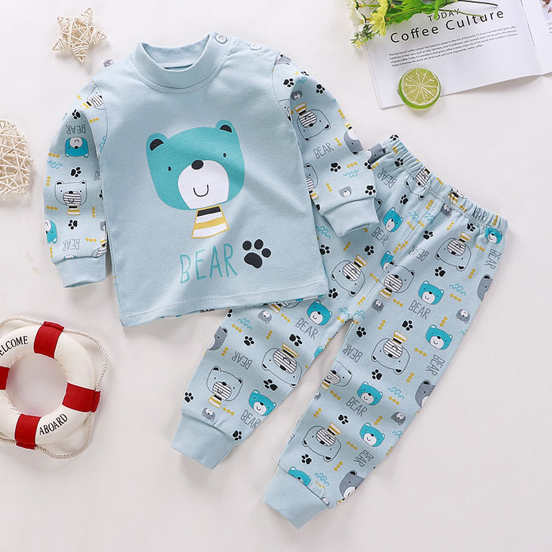 Spring Autumn Children Pajamas Set Kids Baby Girl Boys Underwear Clothing Long S
