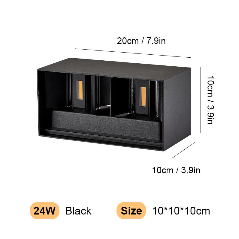 الصورة المصغرة: Aluminum LED Wall Lamp Outdoor Waterproof IP65 Interior Wall Light 12W24W Porch 