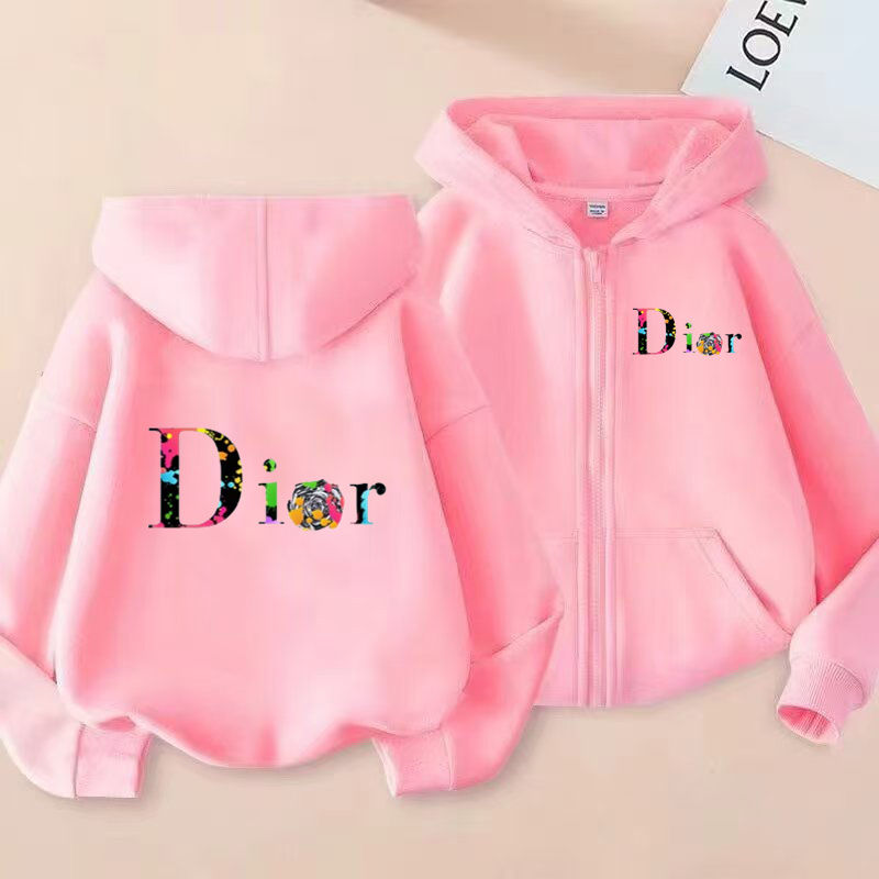 الصورة المصغرة: Children Zipper Style Coat Fashion Letter Sweatshirt Clothing Boys Girls 3-12Yrs