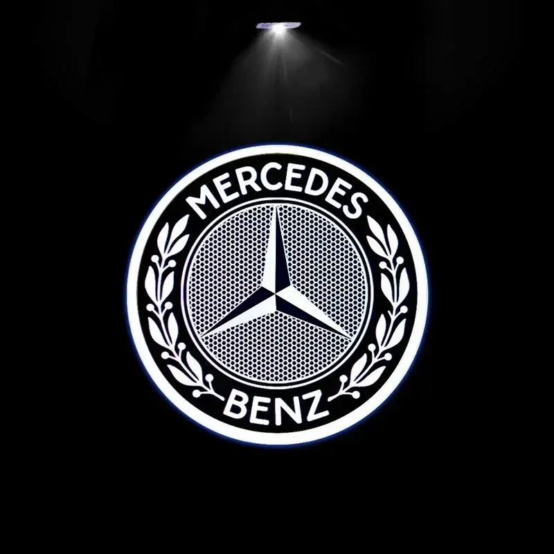 Thumbnail: 2pcs Car door welcome light logo Emblem For Mercedes Benz A C E GLC GLA GLE GLB 