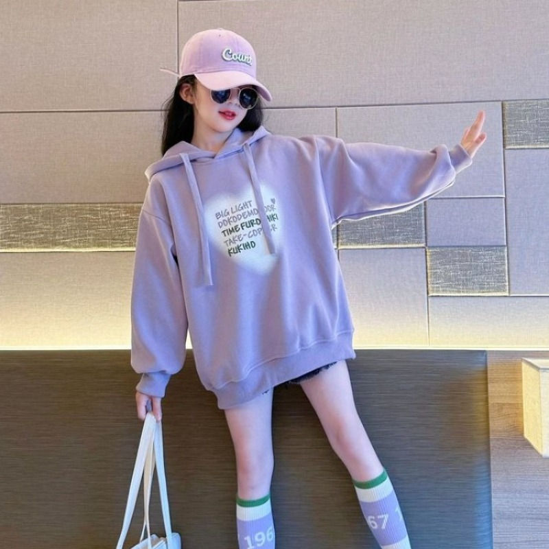 الصورة المصغرة: Girls' 2025 New Autumn/Winter Casual Korean Style Trendy Loose Fit Versatile Hoo