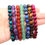 Thumbnail: Natural Stone Bracelet Healing Crystal Amethyst Quartz Agate Round Loose Bead El