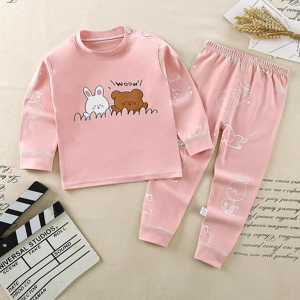 الصورة المصغرة: Children Underwear Set Boys Cotton Pajamas Girls Baby Autumn Clothes Long Sleepw